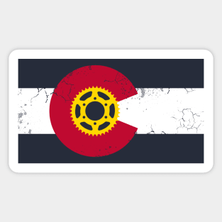 Colorado Flag Mountain Bike Cyclist Biking Outdoors Sticker